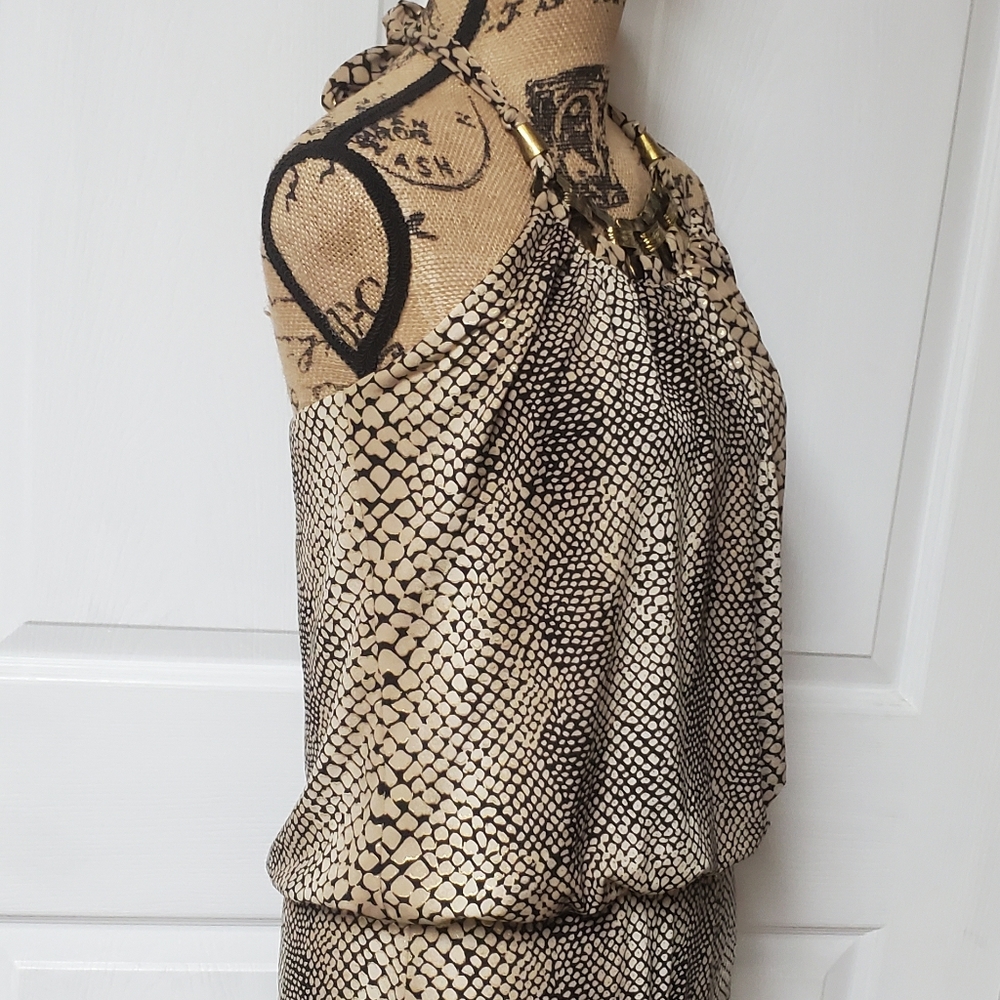 Vintage 80's Janine Designer Python Halter Snakes… - image 6